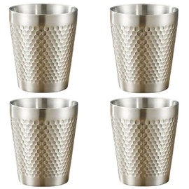 ARARAGI Stainless Steel Tumbler, Vacuum Insulated, Double Wall Construction, 10.1 fl oz (300 ml), SUS304 Cold Retention, 10.1 fl oz (300 ml), Set of 4 Silver