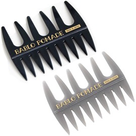 BABLO POMADE Mesh Comb, Gray & Black, 2 Color Set, Coarse, Men's, Comb, Barber