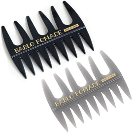 BABLO POMADE Mesh Comb, Gray & Black, 2 Color Set, Coarse, Men's, Comb, Barber