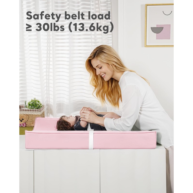 Vegan Leather Waterproof Baby Changing Pad - Wipeable, Extra Thick