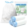 8 Gallon Trash Bags Drawstring-63 Count Pre-separated Medium Trash Bags