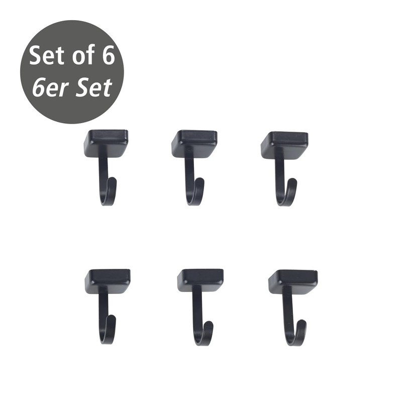 WENKO Jet Magnetic Hooks Set of 6 Practical Hooks in