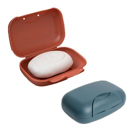 2 Pcs Soap Box - Soap Dish with Lid Soap Container Tiny Soap Case Portable Waterproof Soap Dish with Closed Latch Soap Holder for Camping, Outdoor, Travel, Gym, Bathroom, Hiking, School