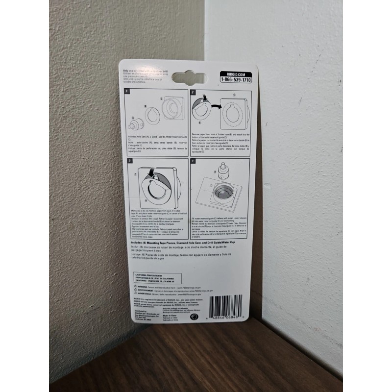 Ridgid 1-3/8" Inch Wet Diamond Hole Saw Kit Cordless Drill