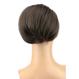 CAISHA Bun Hair Piece Braid Ponytail Bun Hepburn Bun Scrunchie Updos Brunette HD4