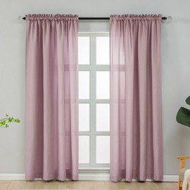 L.Z.E - Juego de 2 paneles de cortinas filtrantes de luz de 72 pulgadas de largo, color rosa lila, privacidad que no se transparenta, cortinas semitransparentes para sala de estar, guardería, divisor