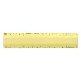 Alumicolor Architect 6 inch Ruler Scale w/ 4 Bevel Design for Drawing, Drafting & Engineering, Calibrations Divided by (1/8, 1/4), (1/2, 1), (3/8, 3/4), (3, 11/2), Gold