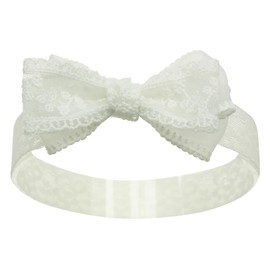 Nihao Baby Off White Lace Baptism Headband Christening Hair Accessories (6 months-2 years old,B-Off White Lace Bow)