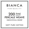 Bianca 200 Thread Count Cotton Percale Standard Pillowcase Pair Blush