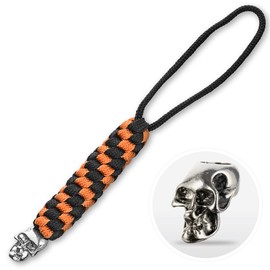 M-Tac Skull Knife Lanyards with Beads - Paracord Lanyard - Tactical Lanyard for Knife – Helix (Orange)