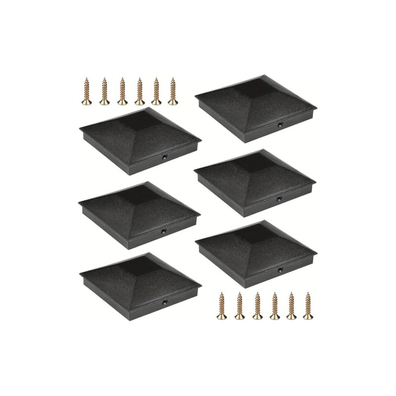 4x4 (3.5inx3.5in) Fence Post Caps, 6 Pack Deck Post Caps