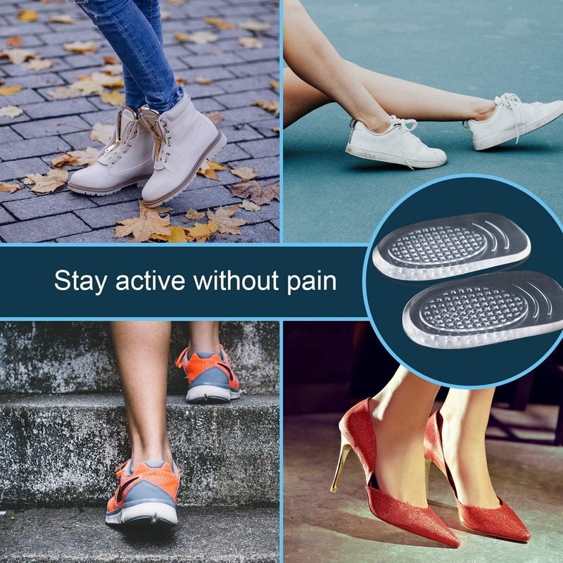 4pcs Heel Gel Pads & Cushion Cups - Gel Heel Pads for Plantar & Achilles Support