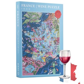 Wine Puzzle France - Exciting and Educational Puzzle 1000 Pieces for Adults - Unique Hand Drawn Puzzle Map of French Wines