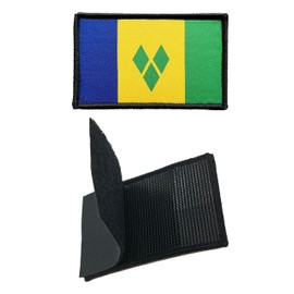 3Pcs Saint Vincent and The Grenadines Flag Patch 2x3 Inch, Hook Loop Tactical Embroidered Armband Country Flag Patches for Backpack Hat Vest Jacket.