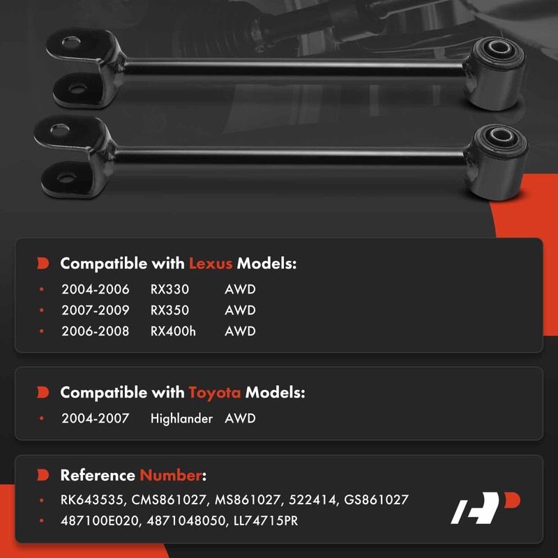 A-Premium 2 x Rear Forward Lower Control Arms, with Bushing,