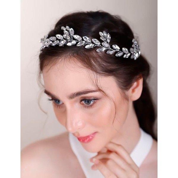 Chargances Bride Wedding Rhinestone Hair Vine Bridal Gold Hair Piece