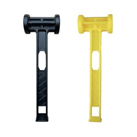 Camping Hammer, Plastic Camping Mallet Puller Tool Tent Peg Remover Portable Mallet Ground Nails Hammer Accessories for Camping Hiking Fishing 2 Pack (Black/Yellow)