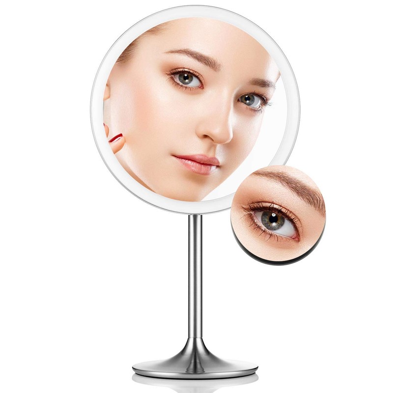 Miusco 9" Lighted Makeup Mirror Pro, 5X + 10X Magnification,