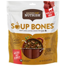 Nutrish Rachael Ray Nutrish Soup Bones Dog Treats, Beef & Barley Flavor, 11 Bones