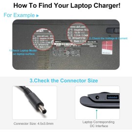 Unbranded 45W 19.5V AC Adapter Charger For Dell Inspiron 11 13 14 15 3000 5000 7000 Series