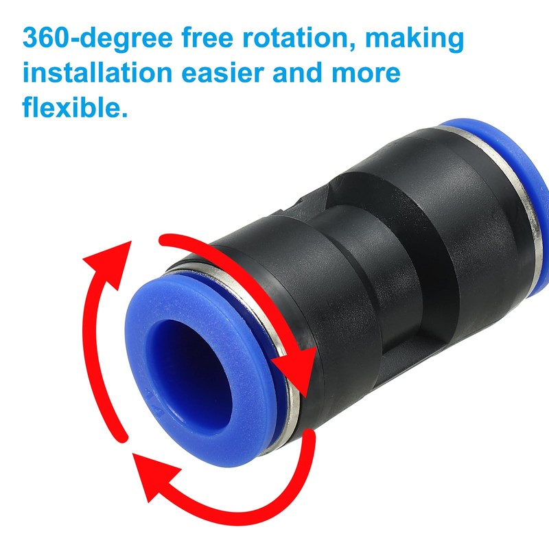 PATIKIL 5pcs 14mm Push To Connect Fittings Plastic Airline Hose