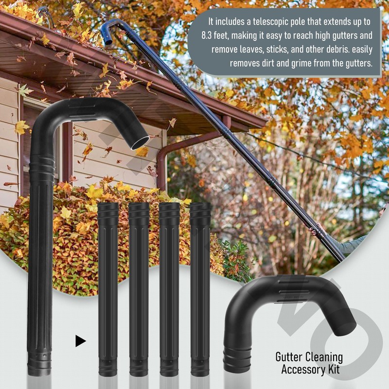 AMTHKNO AGC1000 Gutter Cleaning Attachment Kit/Leaf Blower Tools Mounting Bracket