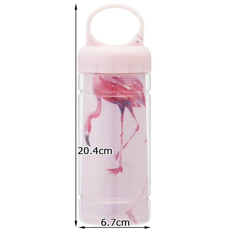 Skater TOC1 Cooling Towel, Cooling Sensation, Case Included, Flamingos, 11.8