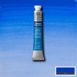 Winsor & Newton 8840090 Cotman Watercolour Paint, Studio Watercolours, Vibrant, High-Quality Colours with Very Good Processing Properties, 8 ml Tube - Cobalt Blue Colour