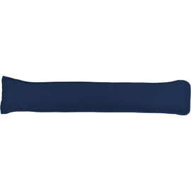 Plain Dyed Fabric Draught Excluder Stopper Cushion Heavy Door Draught Stopper Polycotton 92 x 20cm - Navy