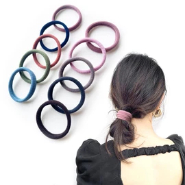 Fuyunohi Hair Rubber Bands for Adults, Rubber Bands, Non-Traced, Stylish, Hair Access, High Elasticity, Set of 10, Hair Rubber, Women's, Accessories, Hair Rubber, Black, Hair Elastic, Stylish, Cute,
