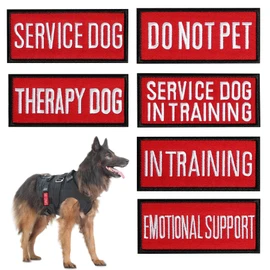 Pistha 12 Pieces Removable Service Dog Vest Patches Do Not Pet in Training Emotional Support Dog Vest Patches(3.6 x 1.6Inch)