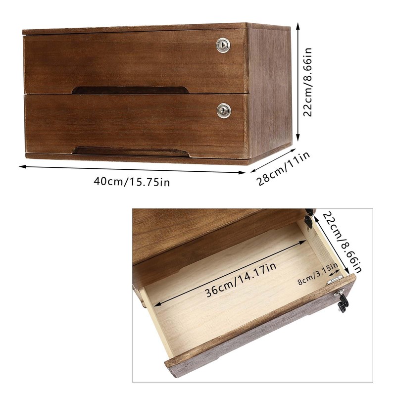BRICZUNA 15.75 * 11 * 8.66in Desktop Storage Cabinet with