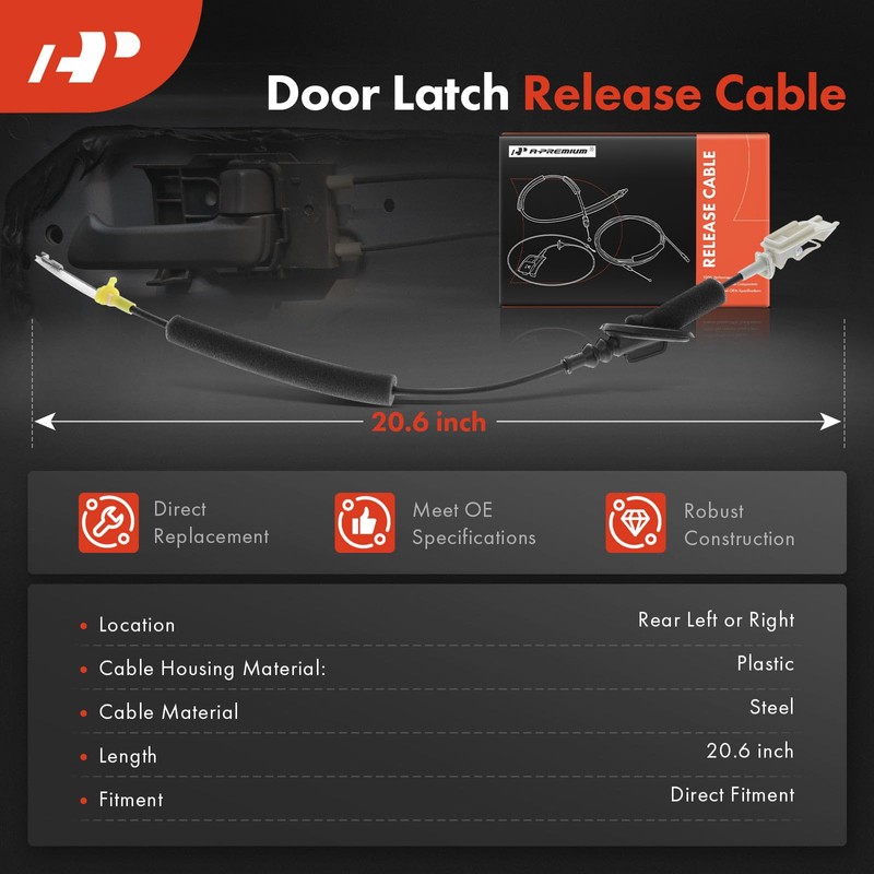 A-Premium 20.6 Inch Inside Door Handle Latch Release Cable Compatible