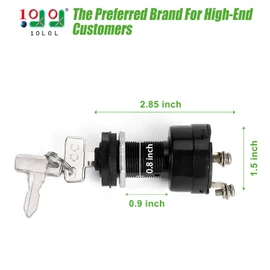 10L0L Starter Ignition Key Switch for Club Car DS 1996-up 36V or 48V Electric Golf Cart, OEM# 101826201