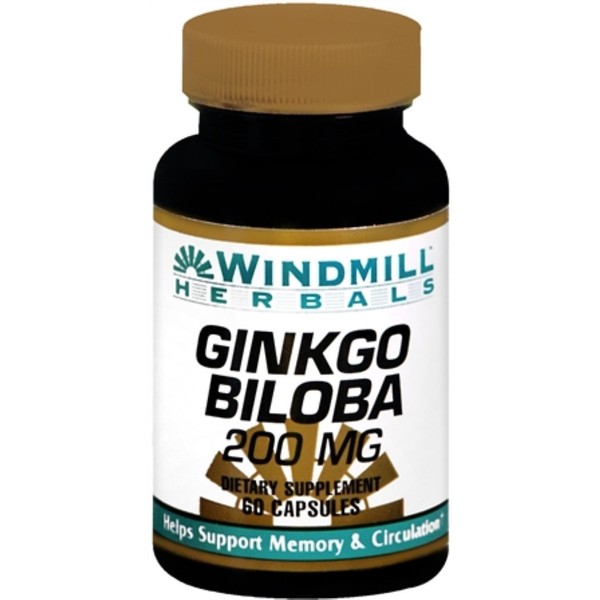 Windmill Herbals Ginkgo Biloba 200 mg Capsules 60 Capsules (Pack of 6)