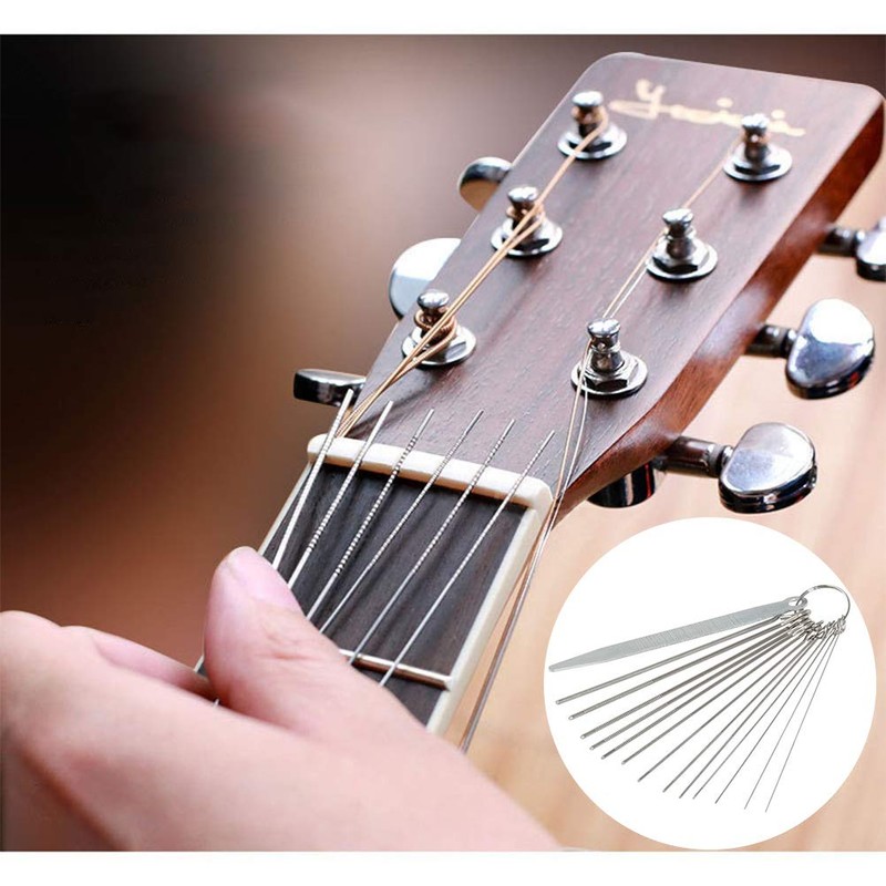 DODUOS Guitar Bridge Saddle File 13 Sizes Stainless Steel Grinding