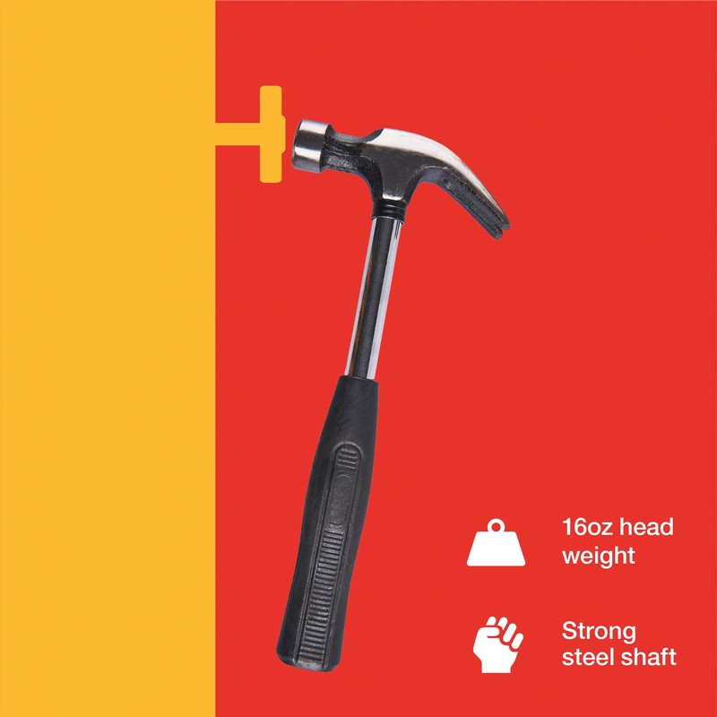 Amtech A0100 16oz (450g) Claw Hammer with Steel Shaft