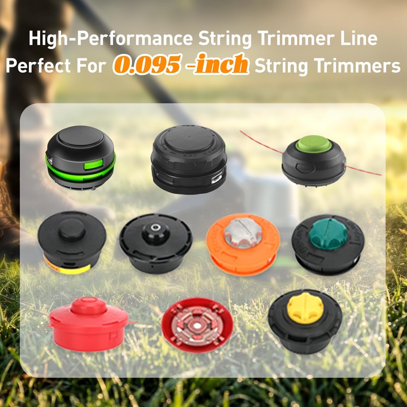 YWTESCH String Trimmer Line (AL2470B), 0.095''x 1.0lbs Premium Twist Weed