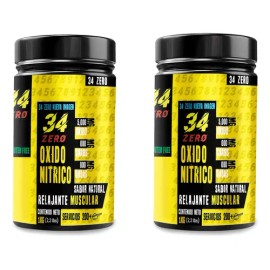 Óxido Nítrico 34 Zero 1 Kg 200 Servicios Pre Entreno 2 Pzs Sabor Mango - Sandia                                                                       