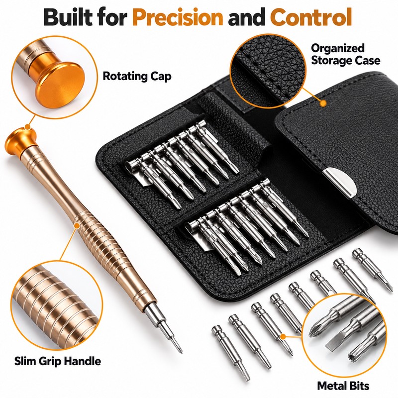 25-in-1 Precision Screwdriver Set for Electronics Repair – Chrome-Vanadium Steel