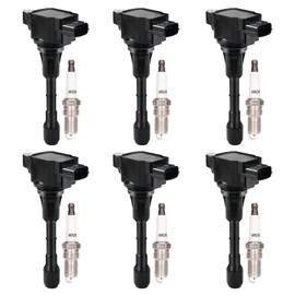 Set of 6 Ignition Coil Pack and Spark Plugs for 3.7 V6 Infiniti G37 G 37 M37 EX37 Nissan 370Z 2008 2009 2010 2011 2012 2013 2014 2015 2016 2017 Replaces# UF617