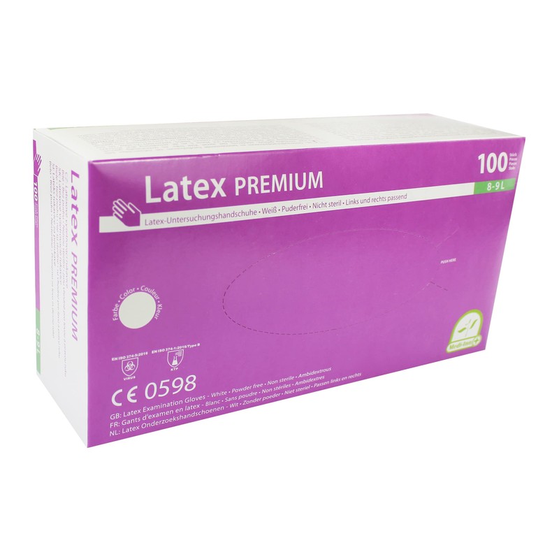 Medi-Inn 04602027 Single Use Disposable Latex Premium Powder-free 100 Gloves