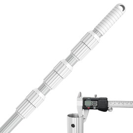 ARLBA Upgraded Professional 16.5 Feet Swimming Pool Pole Telescopic Aluminum Thicken 1.30mm Adjustable Fits Skimmer Net Rake Vacuum Head Brush Pool Cleaning Equipment Heavy Duty -Universal Fit 1-1/4