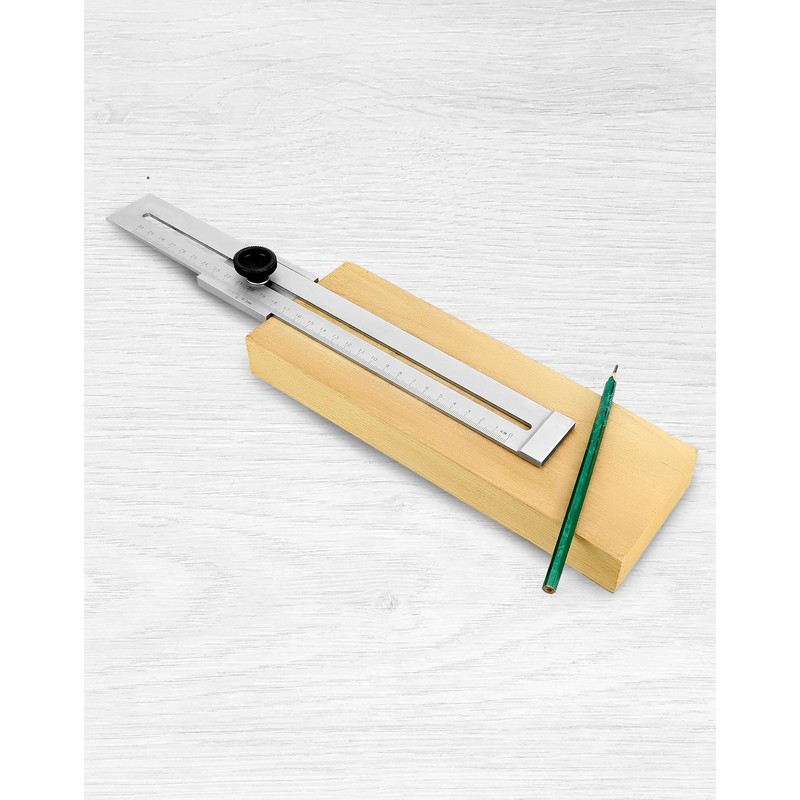 QWORK® Precision Marking Gauge Carbon Steel Parallel Scriber with Laser