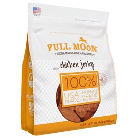 Full Moon Full Moon Chicken Jerky Healthy All Natural Dog Treats Human Grade Made in USA Grain Free, 1.5 Pound (Pack of 1)