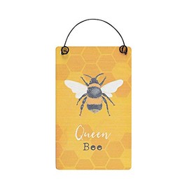Something Different DP_38230 Mini Sign | Queen Bee | H:10cm X W:5cm X D:0.3cm | Pack of 1, yellow