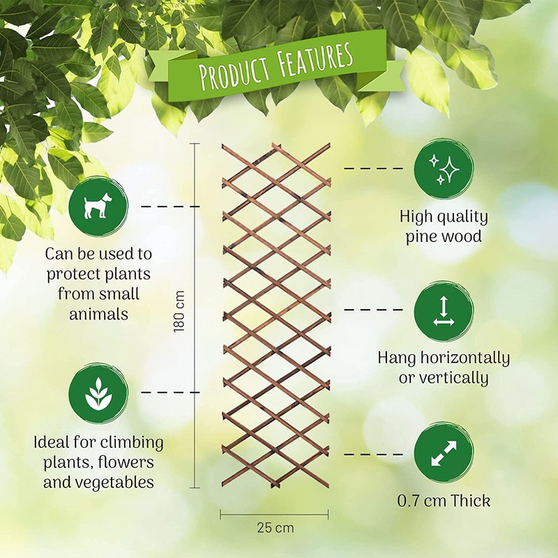 Expandable Plant Climbing Lattices Extensible Pine Fence Plant Support for