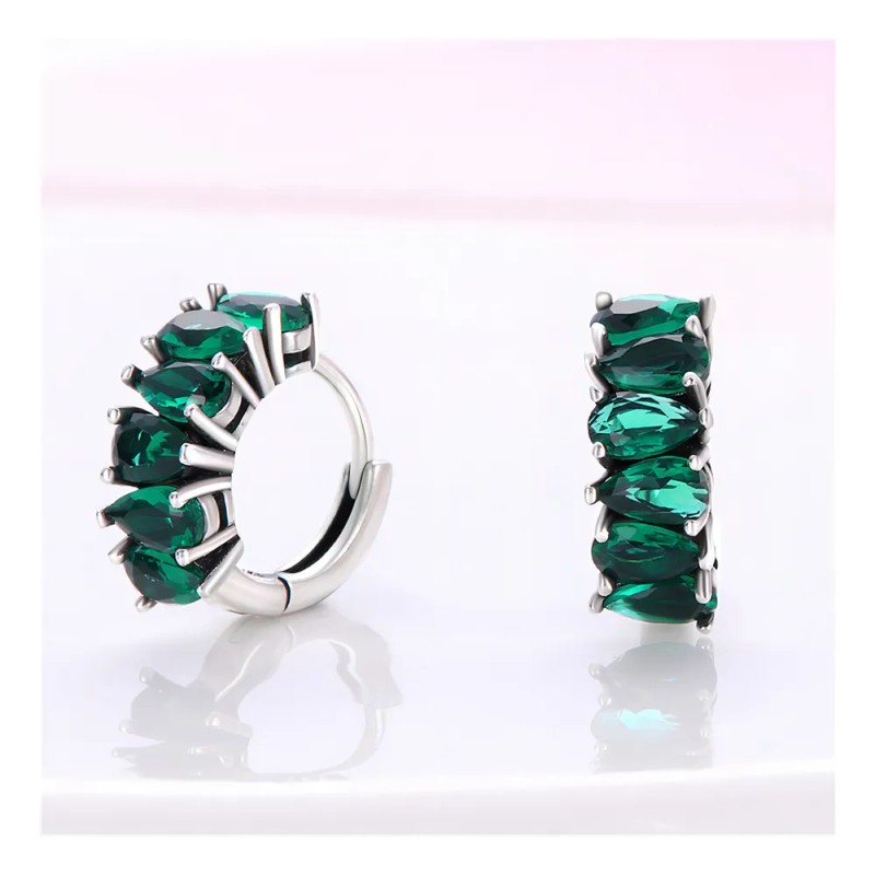 Pendientes De Aro Aretes S925 De Plata Con Circonitas Azule