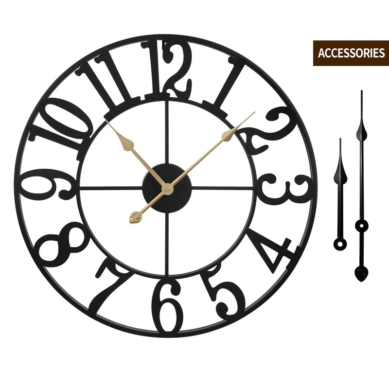 LEIKE Large Wall Clock, 18.5" Silent Non-Ticking, Battery Operated, Oversized,