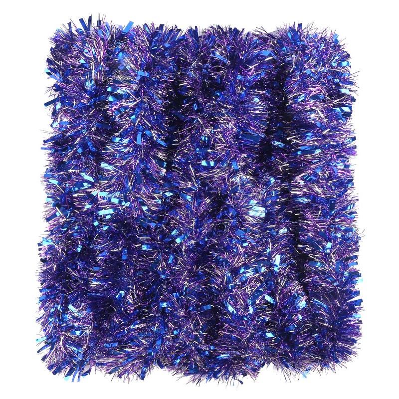 DIYASY RoyalBlue Christmas Chunky Tinsel Garland for Christmas Tree Decorations